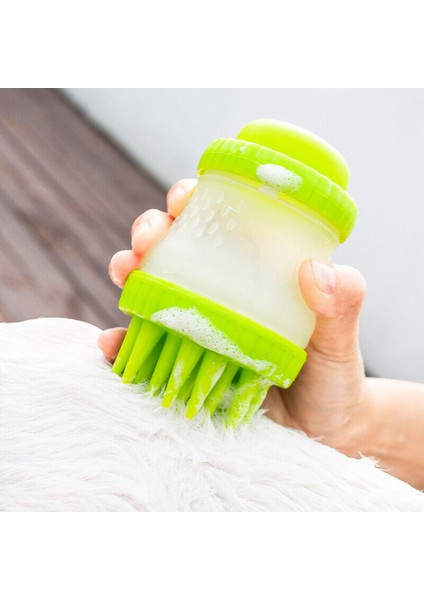 Kedi Köpek Silikon Uçlu Sabun Hazneli Masaj ve Yıkama Köpek Kedi Yıkama İçin Masaj Fırça Aparatı, Yeşil fiyatları