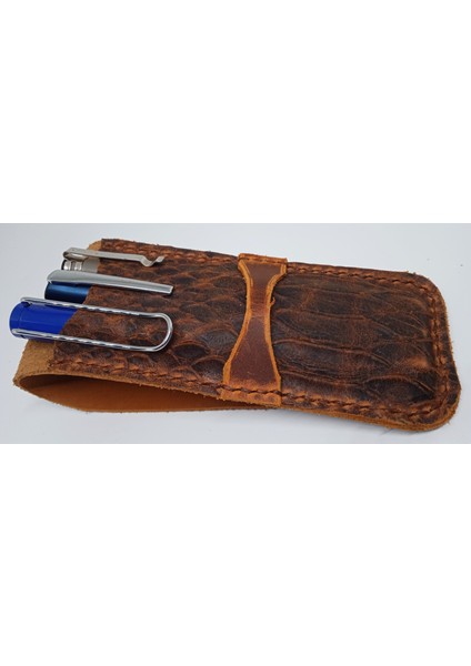 Crazy Hors Gerçek Deri Özel Kalemleriniz Için Kalemlik 2 x 3 Kalem Için 27 cm 6cm H0702 modelleri