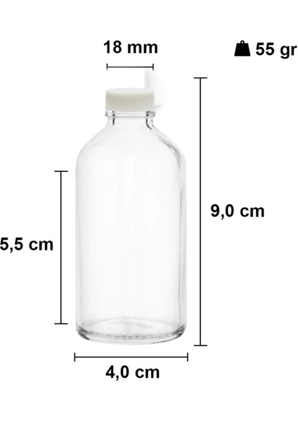 7 Adet 50 ml Shot Ginger Şişe Cam Mini Plastik Kapaklı Kavanoz Kışlık Karışım Iksir Şişesi