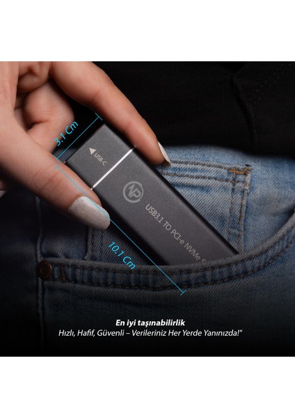 DK02 Nvme M.2 900/1000MB/S 2tb Usb-A/type-C Kablolu Taşınabilir Harici SSD