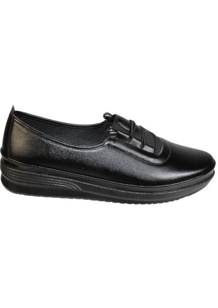 Kadın Siyah Taba Cilt Üzeri Lastikli Taban Anne Ayakkabısı fiyatları