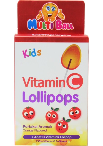 Multi Ball Kids Vitamin C Lollipops 7 Adet