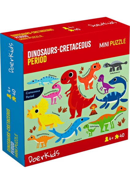 Dinozorlar-Cretaceous Dönemi Mini Puzzle | 40 Parça 4+ Yaş