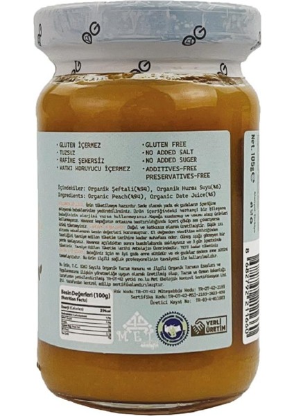Organik Hurmalı Şeftali Püresi 105 gr +6AY fiyatları