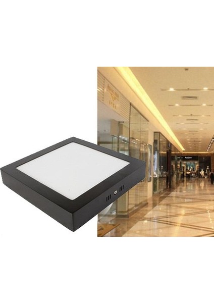 18W Sıva Üstü Siyah Kasa Kare LED Panel Armatür 4000K Ilık Beyaz fiyatları