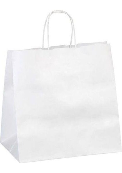 Burgu Saplı Beyaz Çanta 32x33x20cm