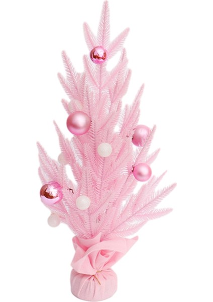Mini Noel Ağacı, Yapay Küçük Masa Üstü Pembe Noel Ağacı B (Yurt Dışından)