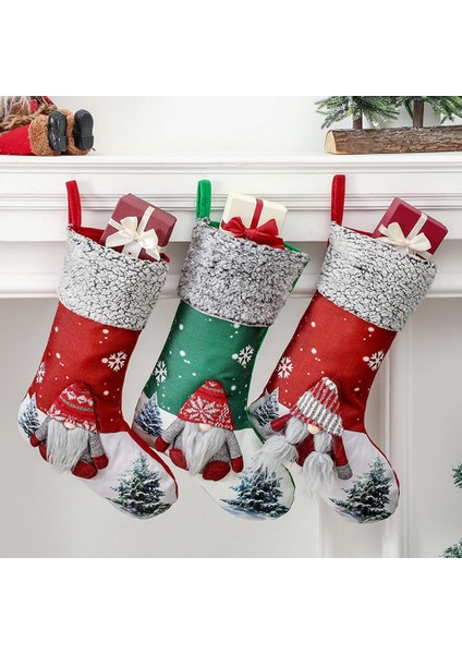 Noel Çorap Büyük Noel Hediye Çanta Şömine Dekorasyon Çorap C (Yurt Dışından) indirimleri