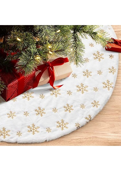 90CM Noel Ağaçları Etek Suni Kürk Halı Kar Tanesi Beyaz Peluş Mat (Yurt Dışından) fiyatları