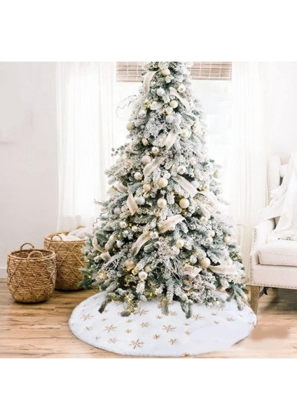 90CM Noel Ağaçları Etek Suni Kürk Halı Kar Tanesi Beyaz Peluş Mat (Yurt Dışından) modelleri