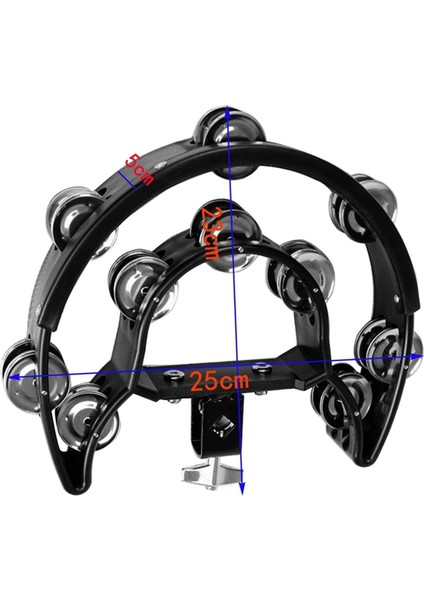 Yarım Ay Müzikal El Çanı Vurmalı Çalgı Tef, Siyah (Yurt Dışından)