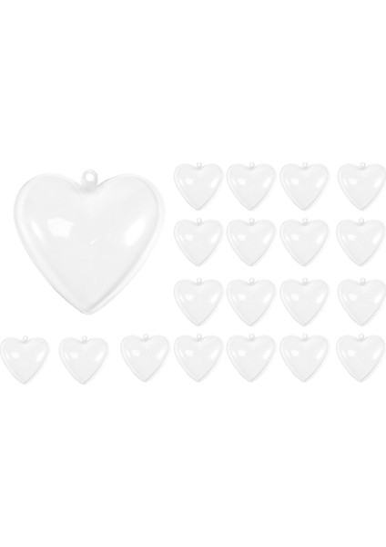 20PCS Kalp Şekli Topları Plastik Şeffaf Noel Dekoru 2021 Ev(C) (Yurt Dışından)