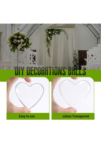 20PCS Kalp Şekli Topları Plastik Şeffaf Noel Dekoru 2021 Ev(C) (Yurt Dışından) fırsatları