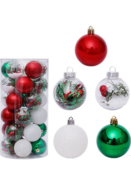 30PCS Noel Süslemeleri 6cm Şeffaf Top Noel Top Seti (Yurt Dışından)