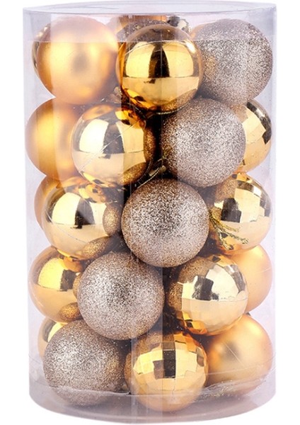 34 Adet Yılbaşı Ağacı Top Setleri 6cm Noel Süslemeleri (Altın) (Yurt Dışından)