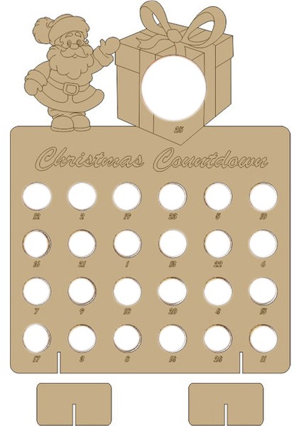 Noel Ağacı Elk Parti Dekorasyonu Için Noel Takvimi Ahşap B (Yurt Dışından)
