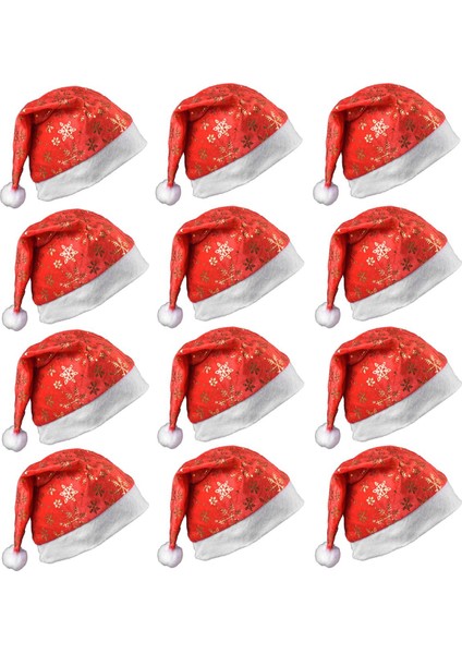 Noel Partisi Için Noel Altın Kadife Şapka, 12 Adet/set Altın (Yurt Dışından)