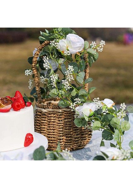 2'li Paket Okaliptüs Çelenk, Şampanya Gülü, Ipek Çiçek Sarmaşıklar(C) (Yurt Dışından) fiyatları