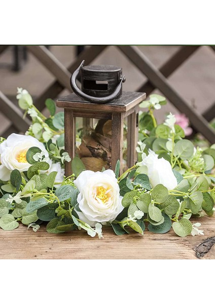 2'li Paket Okaliptüs Çelenk, Şampanya Gülü, Ipek Çiçek Sarmaşıklar(C) (Yurt Dışından) fırsatları