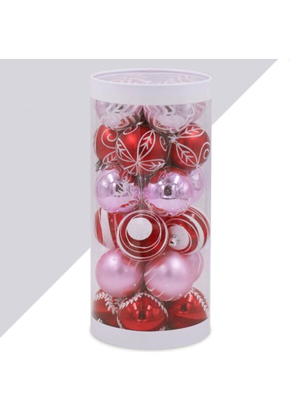 24 Adet Boyalı Karışık Noel Ağacı Dekor Topları (Altın Kırmızı) (Yurt Dışından) modelleri