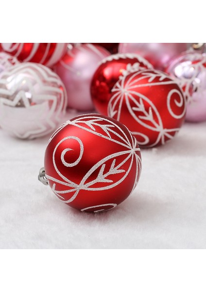 24 Adet Boyalı Karışık Noel Ağacı Dekor Topları (Altın Kırmızı) (Yurt Dışından) indirimleri