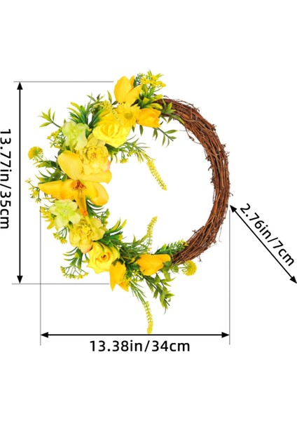 Birçok Oda Için Sarı Çiçek Kapı Çelengi Yapay El Işi Çelenk (Yurt Dışından) fırsatları