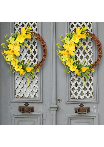 Birçok Oda Için Sarı Çiçek Kapı Çelengi Yapay El Işi Çelenk (Yurt Dışından) indirimleri