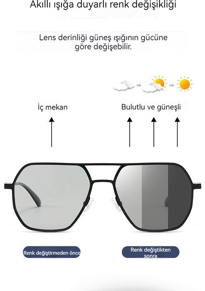 Metal Çerçeve UV400 Unisex Polarize Güneş Gözlüğü (Yurt Dışından)