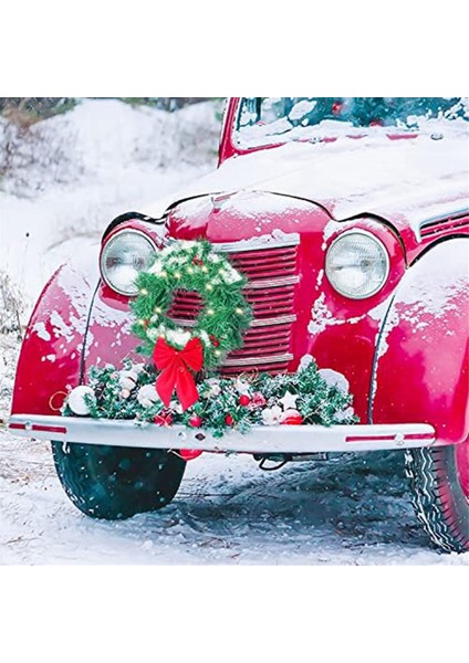 Işıklı Noel Dekor Çelengi, Arabaya, Kamyona, Kapı Süslemesine Uygun (Yurt Dışından) fırsatları