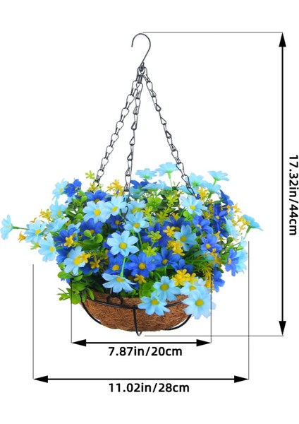 Çim Dekoru Için Sepette Yapay Asılı Çiçekler Iç Mekan-Mavi (Yurt Dışından) indirimleri