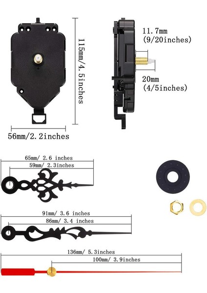 Salıncak Saat Mekanizması Işaretçi Aksesuarı Malzemeleri (Yurt Dışından)