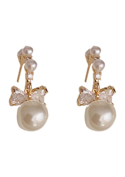 Günlük Kullanım Için Tatlı Sade Kurdele Inci Küpeler (Yurt Dışından)