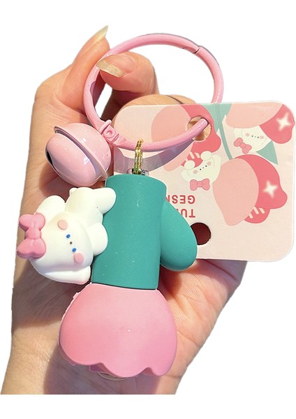 Sevimli Renkli Tavşan El Feneri Anahtarlık (Yurt Dışından)