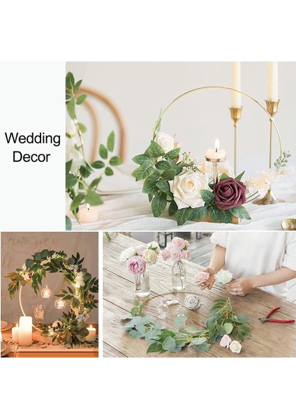 Adet 12 Inç Büyük Metal Çiçekli Halka, 6 Adet Ahşap Tutuculu Stand (Yurt Dışından) fırsatları