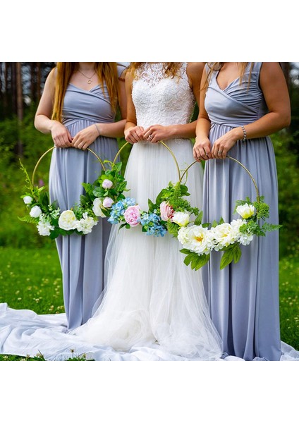 Adet 12 Inç Büyük Metal Çiçekli Halka, 6 Adet Ahşap Tutuculu Stand (Yurt Dışından) indirimleri