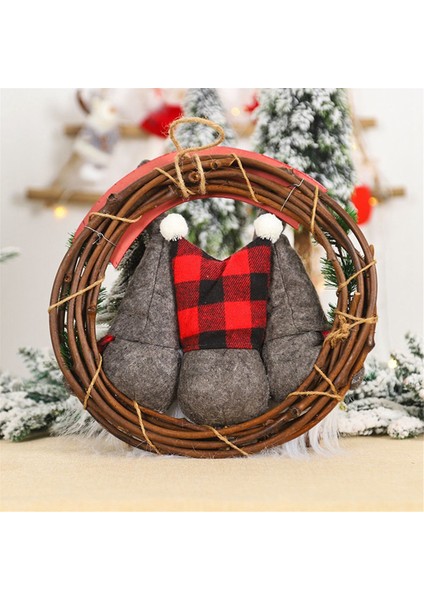 Ön Kapı Için Noel Gnome Çelengi Yapay Noel Çelengi (Yurt Dışından)