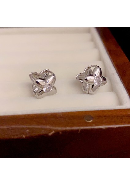 Küçük Moda Temperament Basit Çiçek Zirkonya Küpeler (Yurt Dışından)