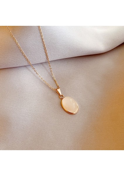 Kız Kalp Kolye Ins Soğuk Rüzgar Kolye Peri High-End Opal Kolye (Yurt Dışından)