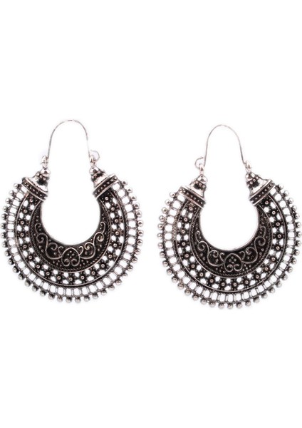 Popüler Retro Vintage Hollow Yarı Çember Küpe Takı (Yurt Dışından)