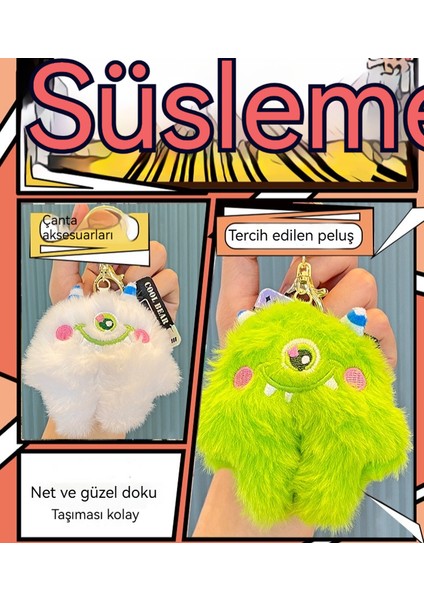 Tek Gözlü Küçük Canavar Peluş Anahtarlık Bebek (Yurt Dışından) modelleri
