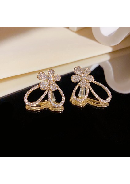 Narin Zirkonya Çiçek Küpeler, Mizaç Moda Niş Tasarım Küpeler (Yurt Dışından)