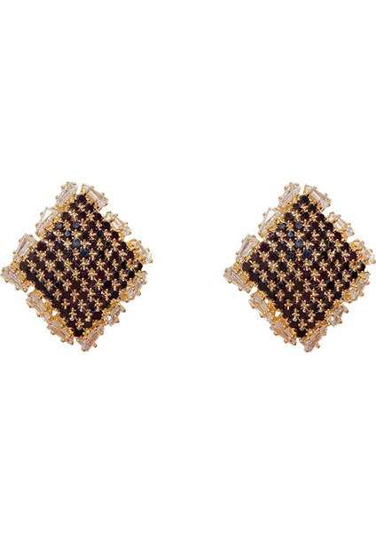 Yüksek Kaliteli Geometrik Kare Küpeler, Şık ve Retro (Yurt Dışından)
