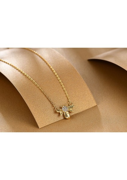 Küçük Arı S925 Gümüş Altın Kaplama Kolye (Yurt Dışından) fiyatları