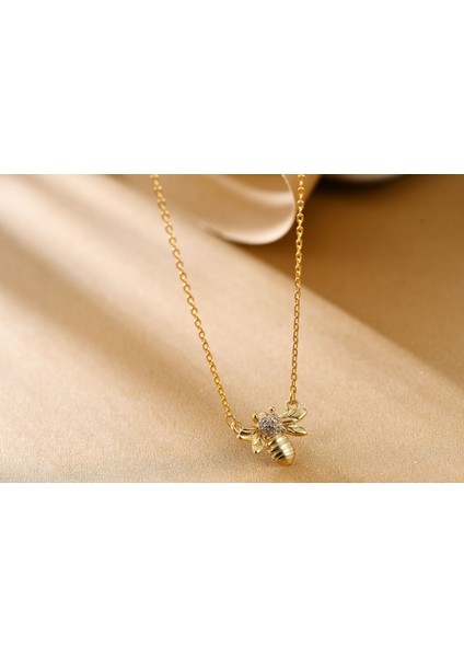 Küçük Arı S925 Gümüş Altın Kaplama Kolye (Yurt Dışından) indirimleri