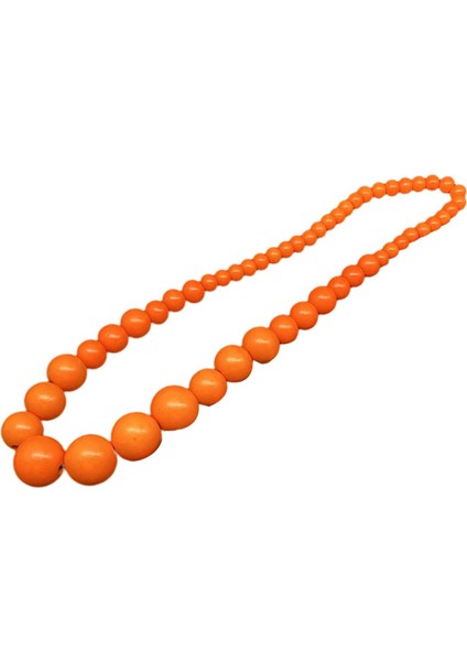 Yıldönümü Doğum Günü Yıl Için Ahşap Boncuklu El Yapımı Kolye Turuncu (Yurt Dışından)