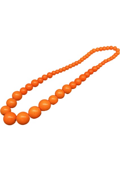 Yıldönümü Doğum Günü Yıl Için Ahşap Boncuklu El Yapımı Kolye Turuncu (Yurt Dışından) fiyatları