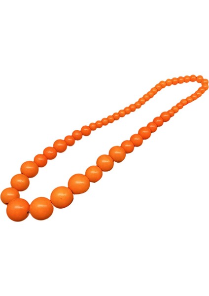 Yıldönümü Doğum Günü Yıl Için Ahşap Boncuklu El Yapımı Kolye Turuncu (Yurt Dışından) modelleri