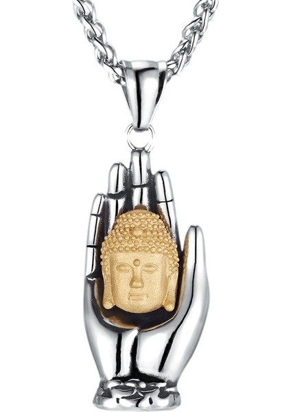 Palm Buddha Erkek ve Kadın Kolyeleri Süveter Zinciriyle Eşleşiyor (Yurt Dışından)