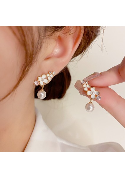 Yüz Çiçek Inci Küpeler, Moda Tatlı Küpeler (Yurt Dışından) modelleri