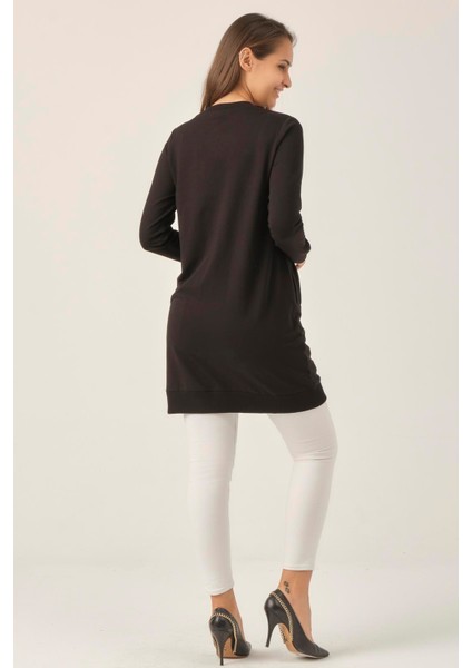 Kadın Siyah Fermuarlı Kadın Sweatshirt DM60199 fırsatları